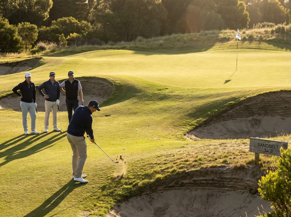 Golfer hitting a chip from off the green during garden chipping net practice